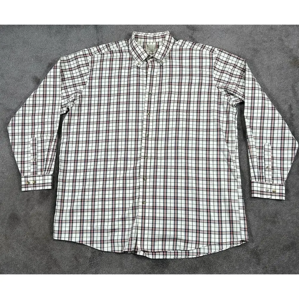 Land's End XL Tall Traditional Fit‎ Crisp Plaid Supima Cotton Button Down Shirt